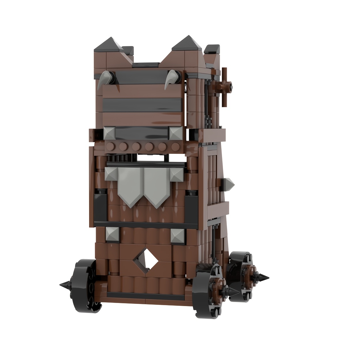 Siege Tower Building Blocks Model with Cannon